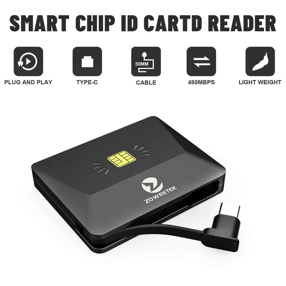 Czytnik kart inteligentnych Type-C kompatybilny z chipami DNI i EMV IC