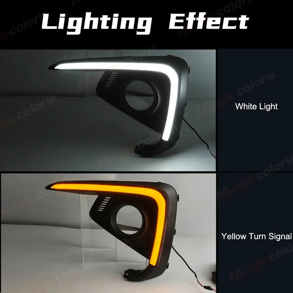 For Suzuki Ertiga 2018 2019 2020 DRL Fog Lamps LED Daytime Running Lights Front Bumper Daylights Turn Signal Lamps Wite Yellow by InterCyprus Trading Ltd