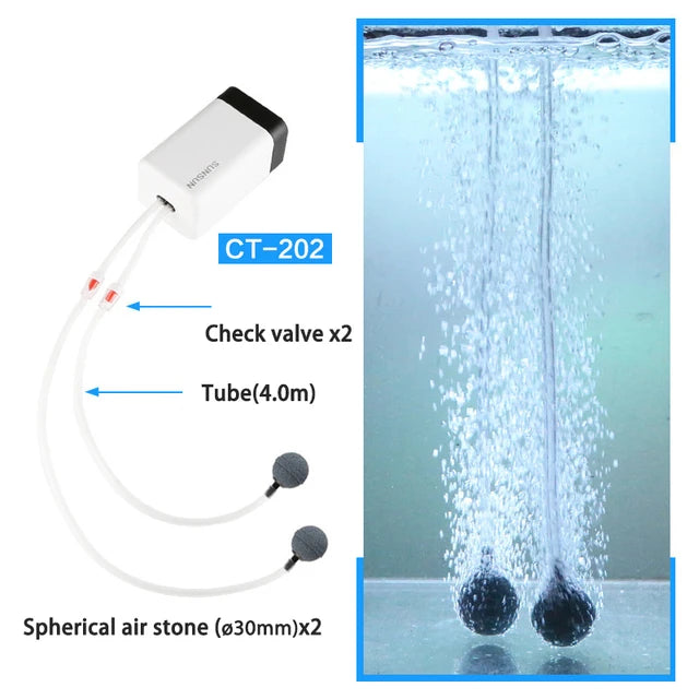 SUNSUN CT Series Aquarium Aerator Ultra Silent &ndash; Low Noise CT-202 A SET