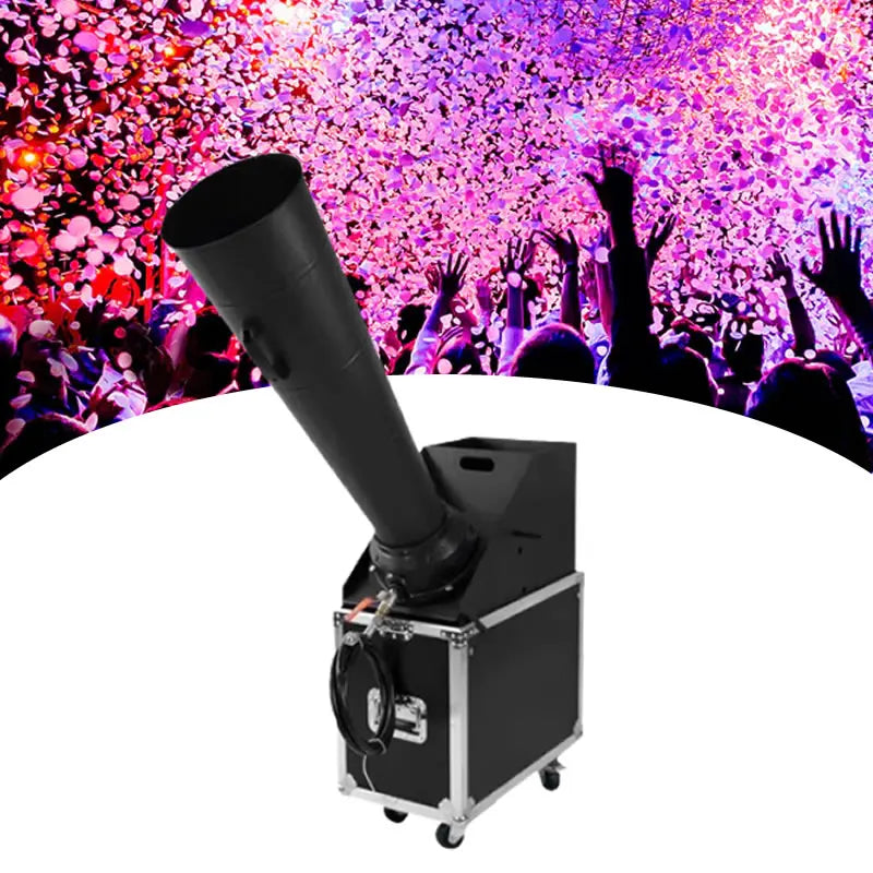 CO2 konfettikanonmaskin virvelvind regnbågspapperskonfetti-kanon med flygväska för scen, bröllop och evenemang