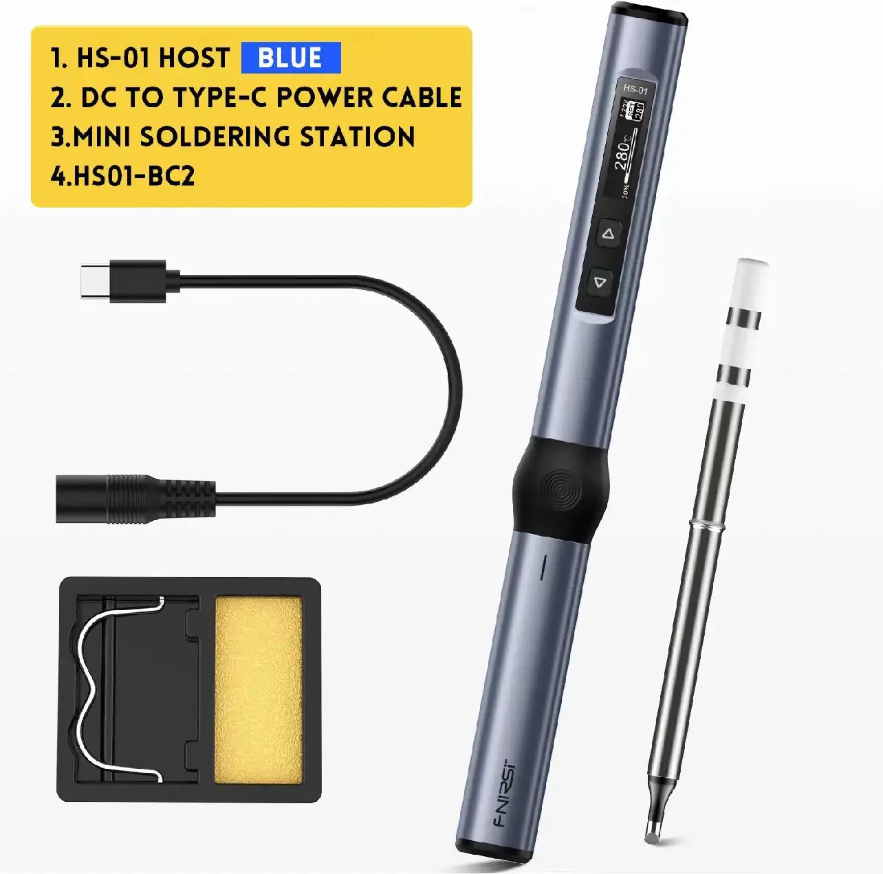 FNIRSI HS-01 Soldering Iron 24V PD 80-420 C Adjustable BLUE standard