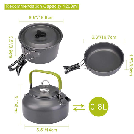 Lightweight Camping Cookware Kit for Outdoor Adventures