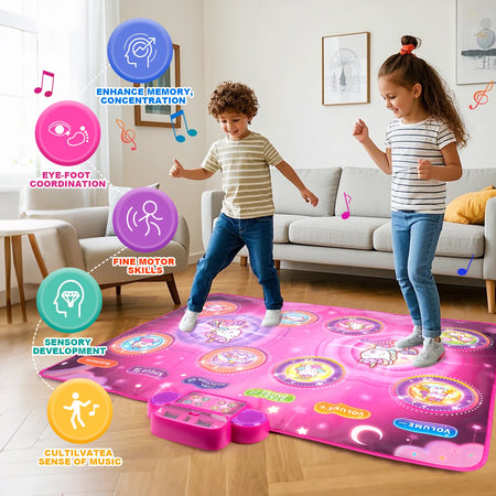 106x80cm Kids Dance Mat Bluetooth Light - Two Players