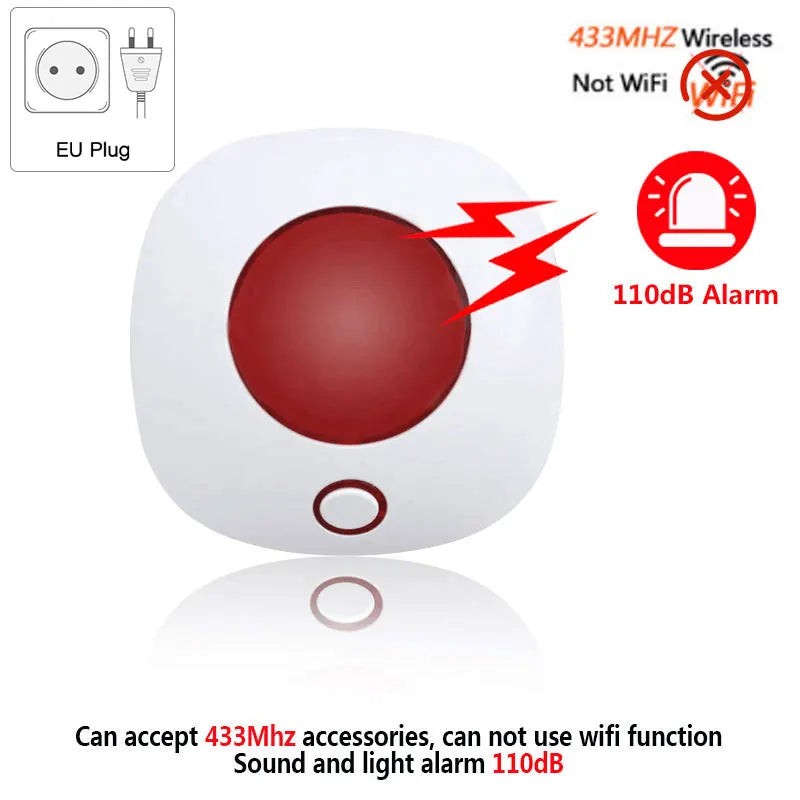 SN10 Indoor 433MHz Wireless Siren &ndash; High Decibel 110dB kit 1 EU