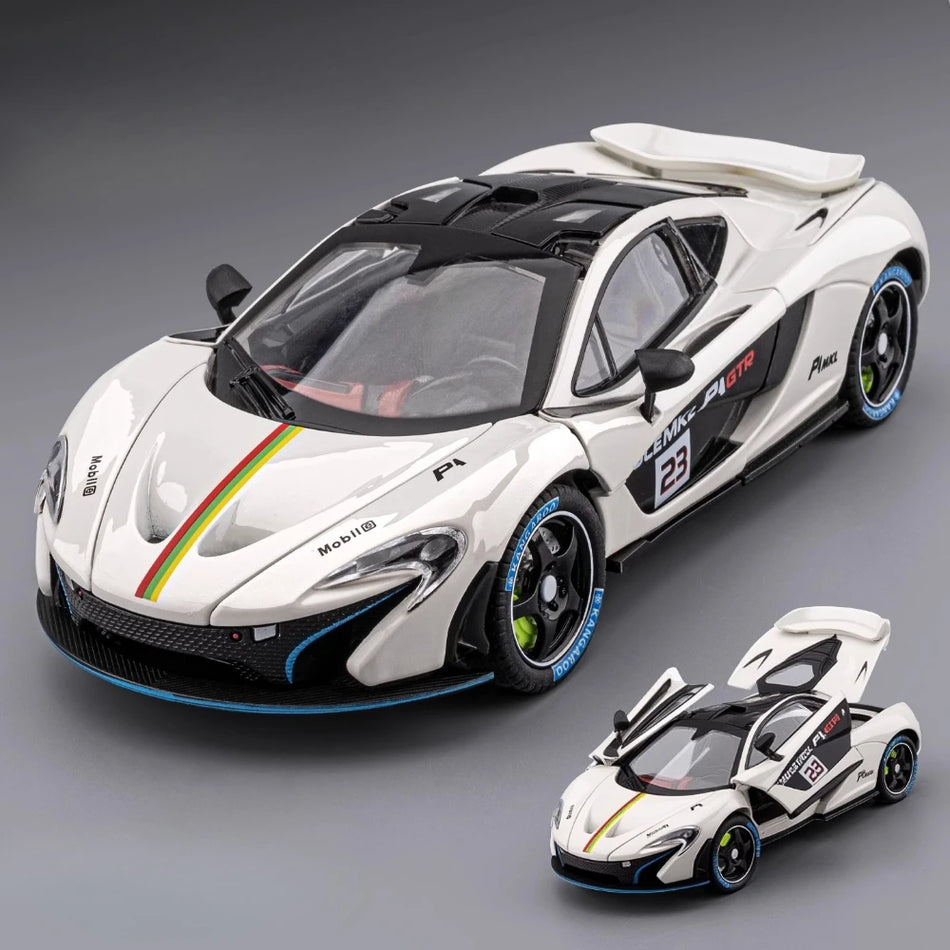 1:24 Diecast Senna Car Model With Opening Doors, Light Sound, Pull Back