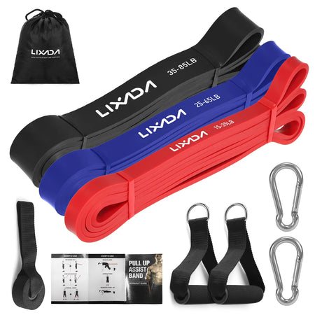Lixada 5 Pack Pull Up Assist Bands Set &ndash; Carry Bag Included 3pcs set