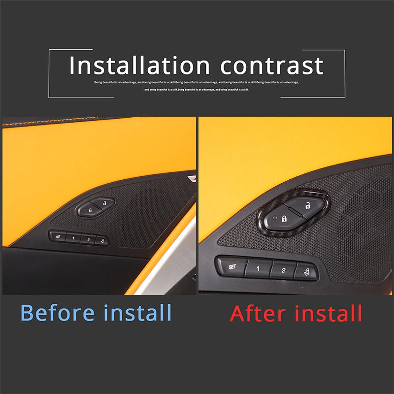 2 st ABS kolfiber inredning dörrlås dekorativa ramklistermärken för 2014 till 2019 Chevrolet Corvette C7 Z06