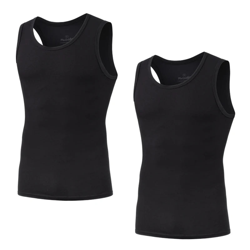Men's Bamboo Fiber Compression Tank Tops - 2 Pack V01-2pcs-black / S / Pack of 2