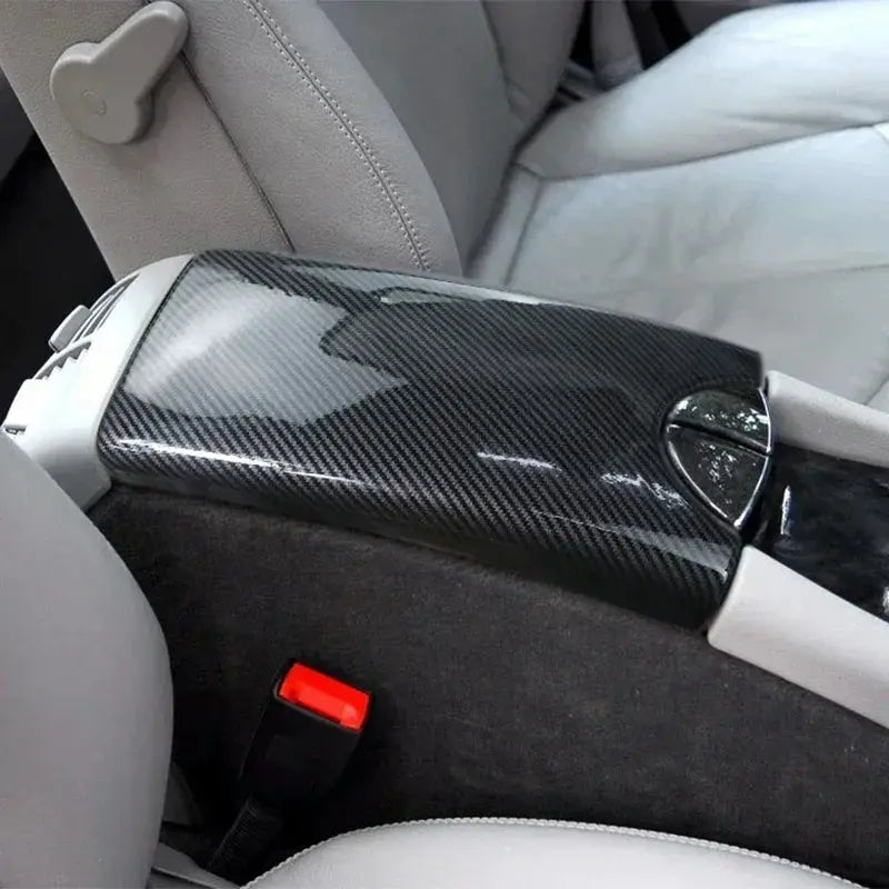 Carbon fiber Car Center Console Lid panel Armrest Box Trim Protective Cover Stickers For Mercedes Benz E class W211 2003-2008 by InterCyprus Trading Ltd
