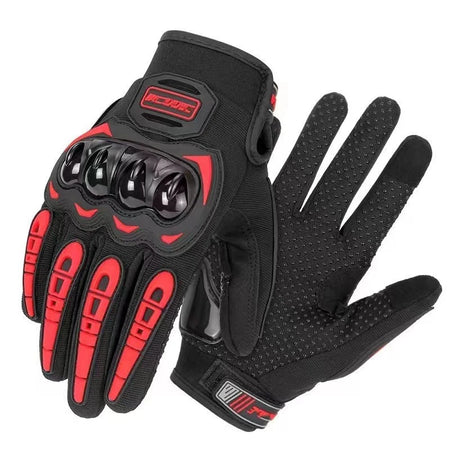 Breathable Full Finger Motorcycle Gloves for Men and Women Red / M