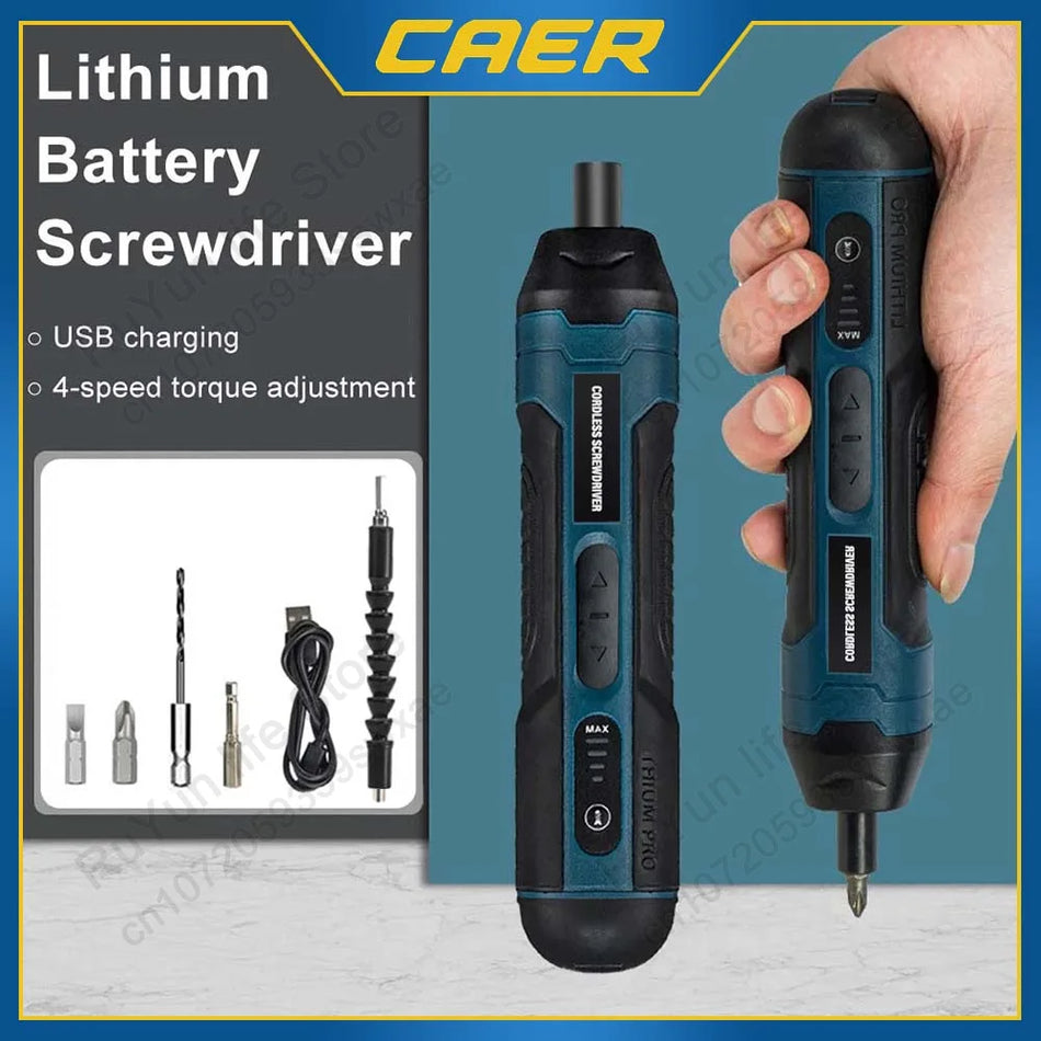 Mini Electric Screwdriver Set &ndash; USB Rechargeable 1300mAh