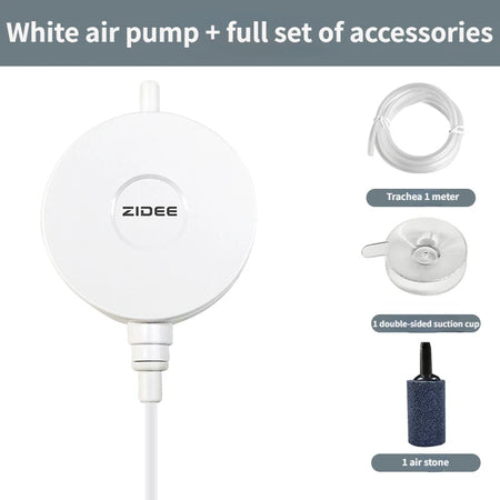 Small Mini Silent Oxygen Pump &ndash; Ultra Quiet Aquarium WHITE