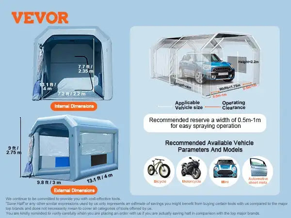 Inflatable Paint Booth &ndash; Powerful Blowers and Filter 13ft x 10ft x 9ft / CZECH REPUBLIC