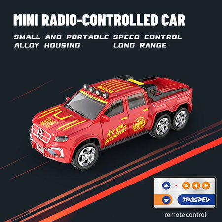 Mini RC Car 1/64 Remote Control Off Road &ndash; Drift Ready A-8801B red