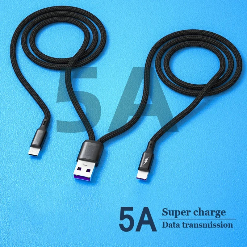 Opansten USB C 2-In-1 Micro Fast Charge Cable &ndash; 5A Fast Charge