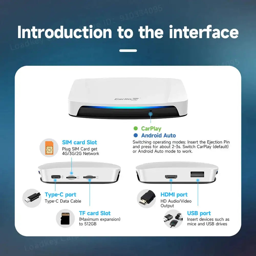 Carlinkit Ai Box Android 13 Wireless CarPlay HDMI Output
