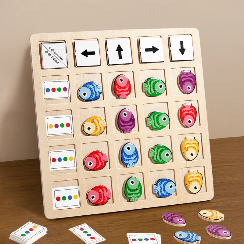 Children's Wooden Montessori Toys - Kids Logical Thinking Training Board Game