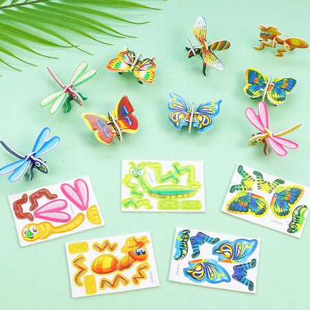 3D Animal Foam Puzzle Educational Toys for Kids - Perfect for Birthday Parties, Classroom Rewards, and Goodie Bags (12-24pcs/Bag)
