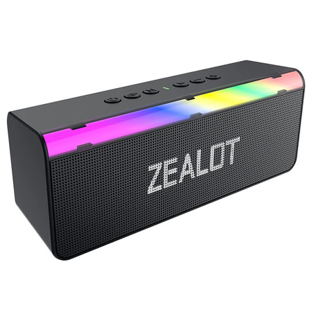 Zealot-S72 Portable Bluetooth Speaker - Waterproof 20W Bass Black