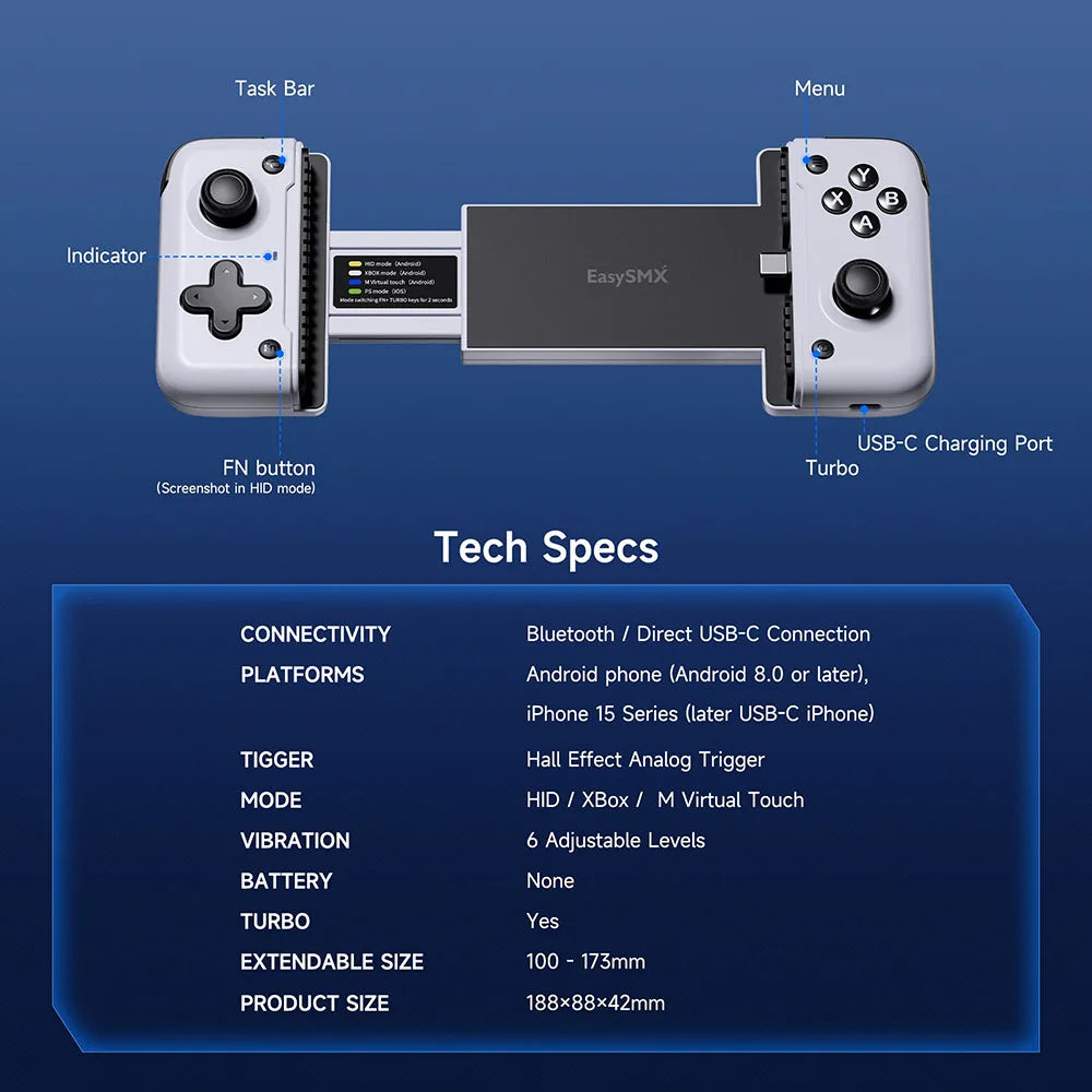 EasySMX M05 Type C Mobile Phone Controller &ndash; Versatile Compatibility for Android and iOS