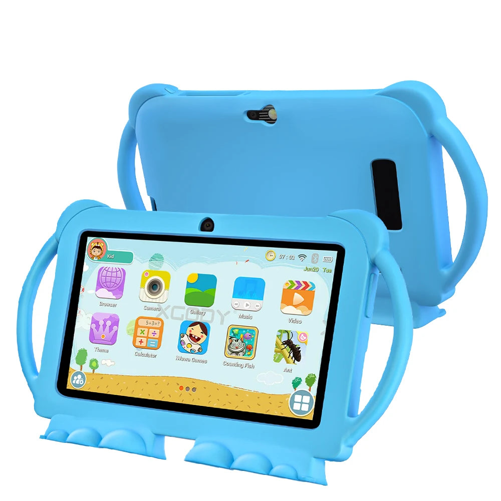 2025 New 7 Inch Kids Tablet Cartoon Case &ndash; Ultra Slim Blue / Standard Version