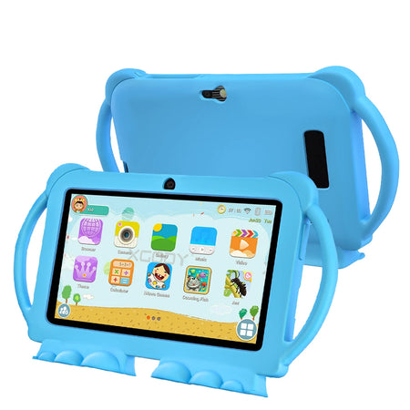 2025 New 7 Inch Kids Tablet Cartoon Case &ndash; Ultra Slim Blue / Standard Version