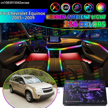 For Chevrolet Equinox 2005~2009 MK1 2006 RGB Car Interior Ambient Lights Strips Breathing Lighting Kit App Control LED strips by InterCyprus Trading Ltd