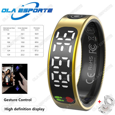 Smart Ring with Display, Health Monitor &amp; Waterproof Features for Xiaomi &amp; Samsung Gold Box / 8