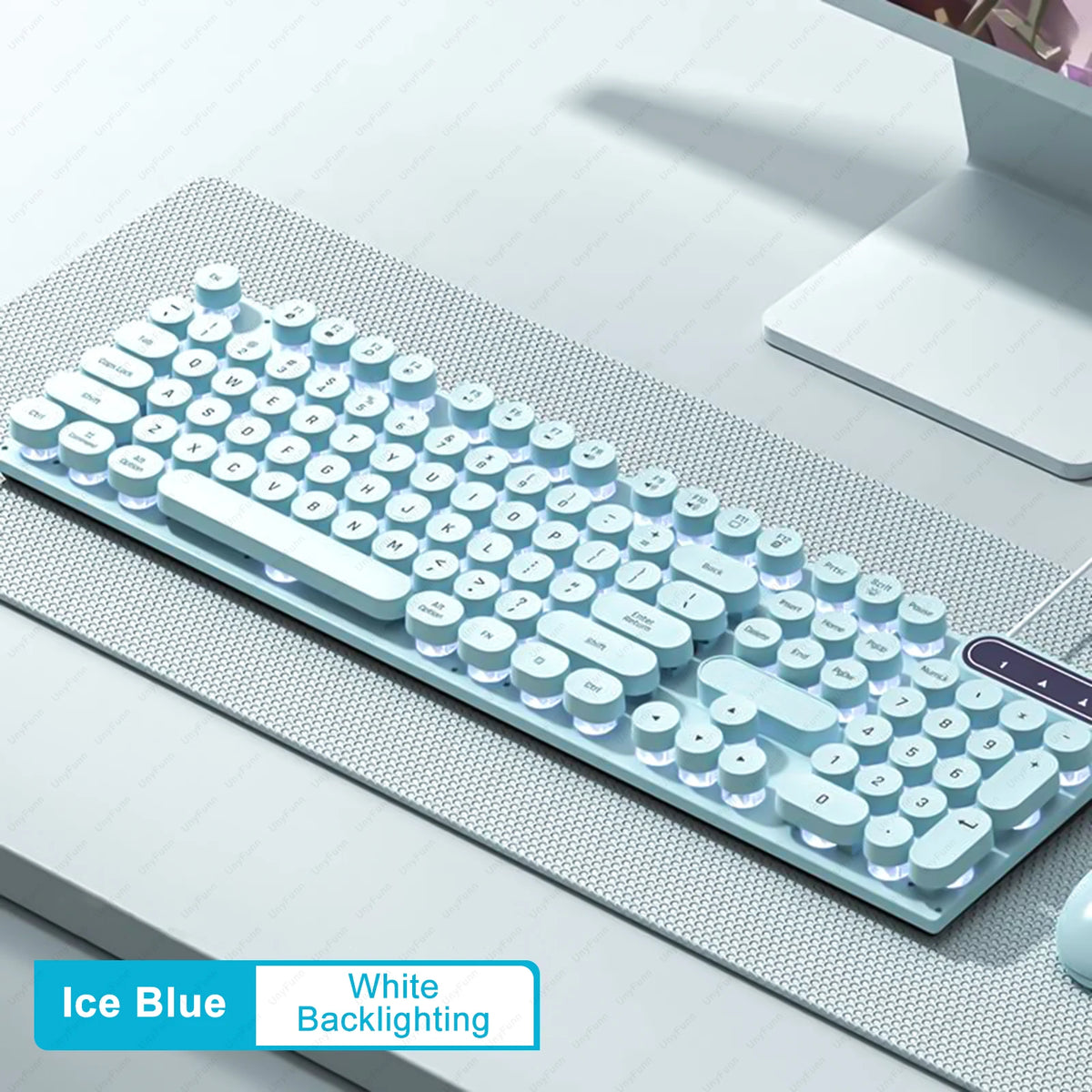 UnyFunn Wired 104 Keys Gaming Keyboard - Color Backlit Blue Backlite Blue
