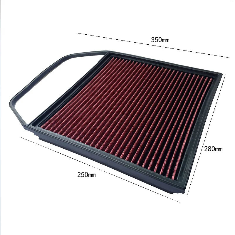 High Flow Air Filter for BMW Z4 Cold Air Intake Washable Non-Woven Red and Black Finish