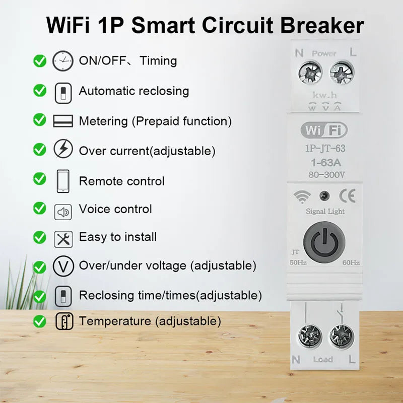 Tuya Smart WiFi/ZigBee Circuit Breaker with Energy Monitoring and Timer
