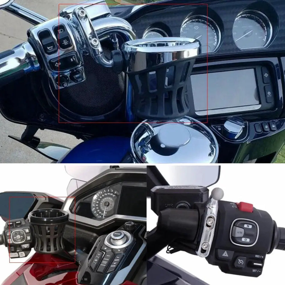 Motorcycle Accessories Handlebar Bottle Cup Holder Passenger Drink Mounted For Honda Gold Wing GL1800 Goldwing GL 1800 by InterCyprus Trading Ltd
