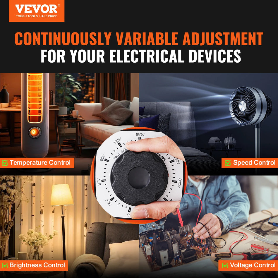 Spremenljivka Transformer 4Fuses 500VA Do 3KVA 0 Do 300V