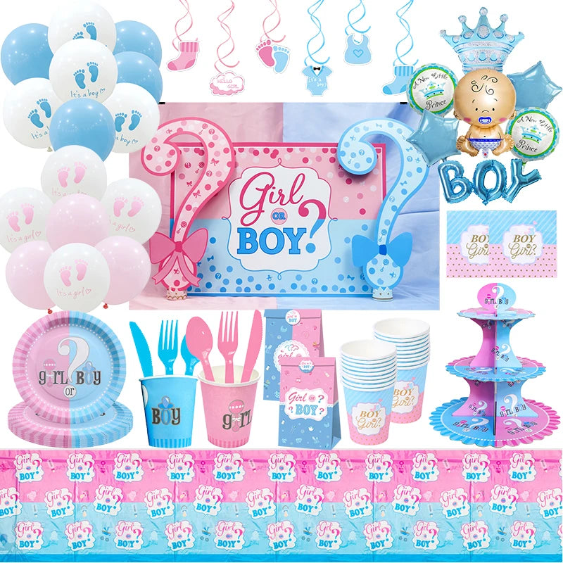 Gender Reveal Party Decorations Set