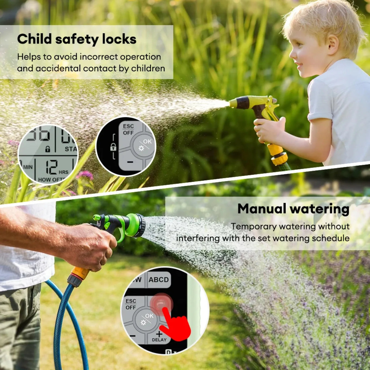 Automatic 4-Outlet Water Timer Controller for Efficient Garden Irrigation