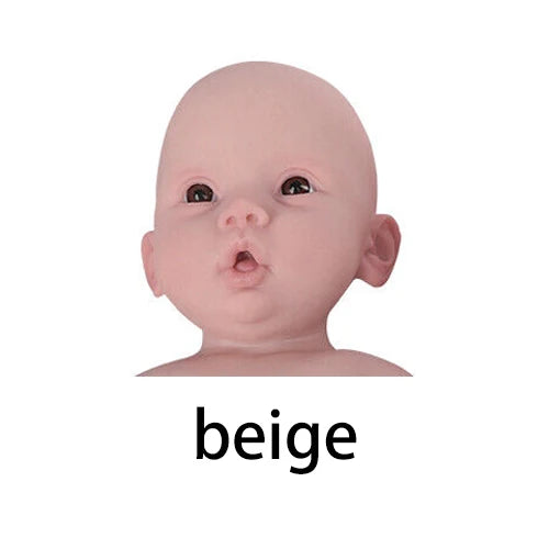 Herpinker 47cm Full Silicone Reborn Baby Doll - Lifelike Real Newborn Baby Girl Kid's Gift beige 47cm 3kg / CHINA / normal brown hair