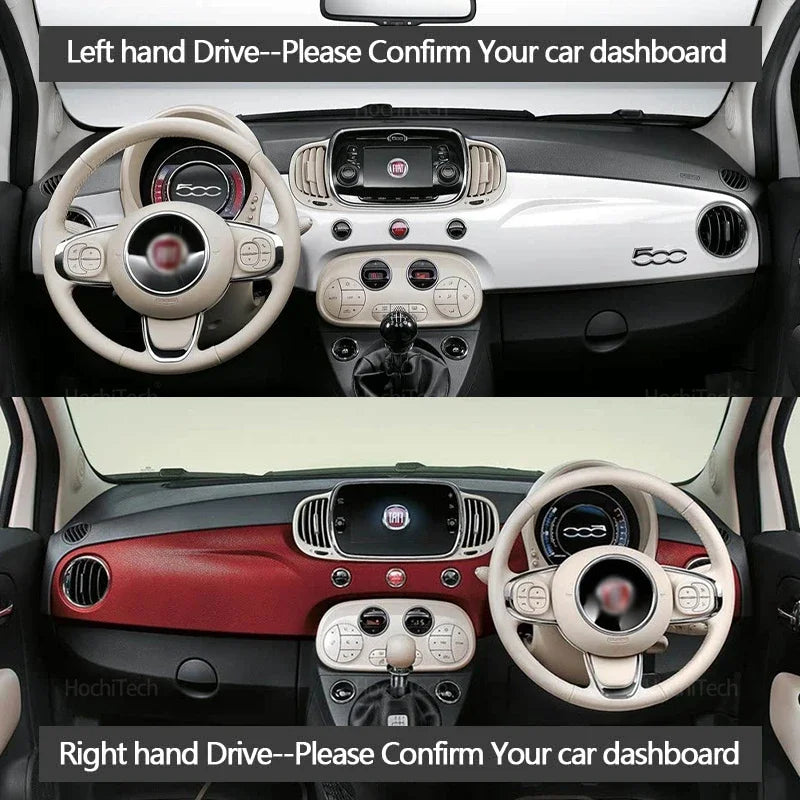 Kojelaudan peite Liukumaton Auringonsuojamatto Fiat 500 500c 500e