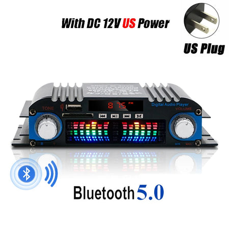 MAOZUAC BT-998 4-Channel Bluetooth HiFi Audio Amplifier with LCD Display With US Plug Power / CN (Origin)