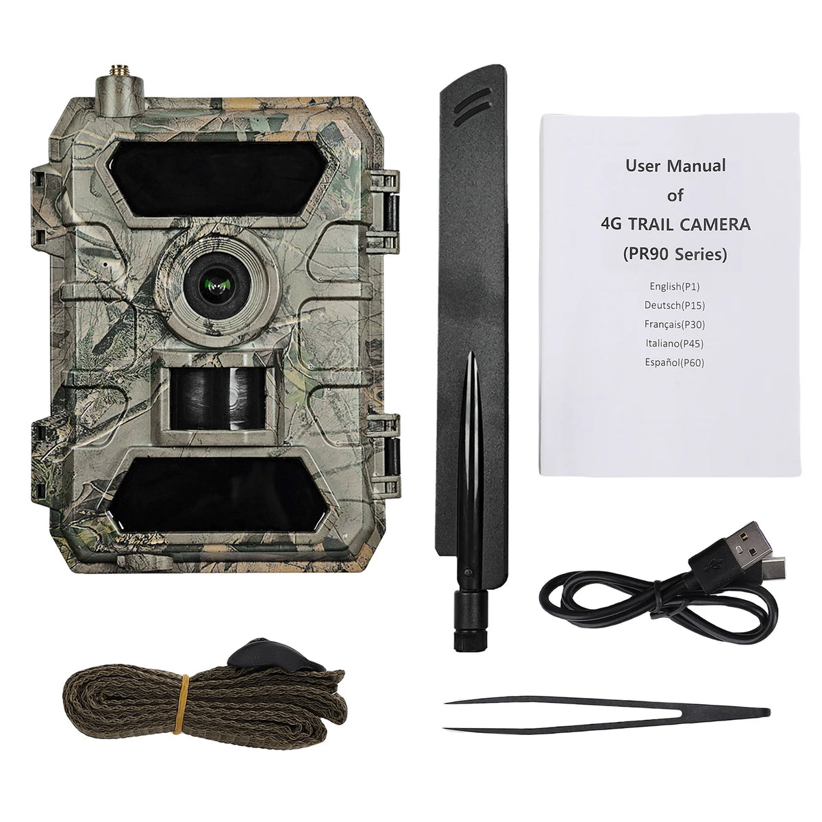 4G Wildlife Camera 8K 60MP IP66 - Night Vision Real Time Light Grey