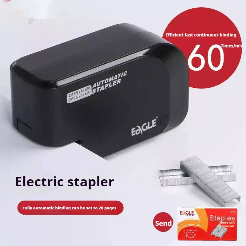 Automatic Electric Stapler - 20 Sheet Capacity, Dual Power, Free Staples