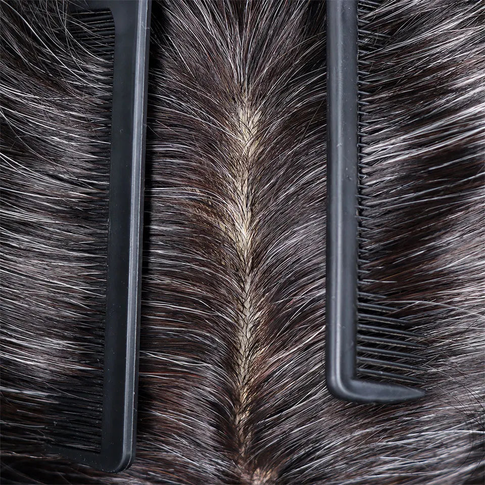 Bfirehair 0.08-0.10MM Full Skin PU Men&rsquo;s Toupee with V Loop Remy Hair