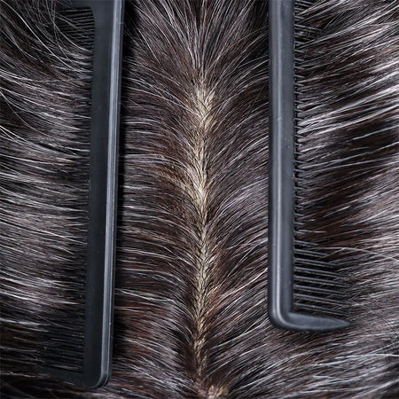 Bfirehair 0.08-0.10MM Full Skin PU Men&rsquo;s Toupee with V Loop Remy Hair