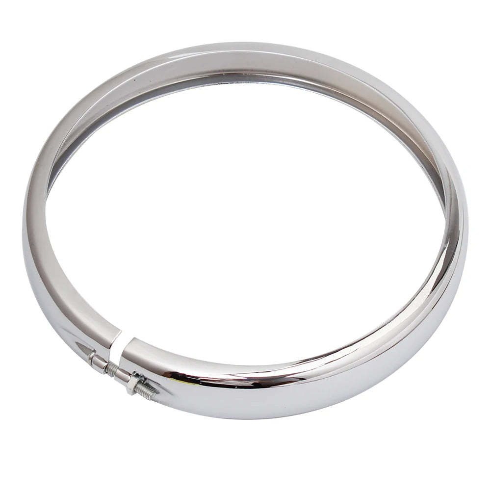 Motorcycle Black Chrome 5.75 Inch Headlight Trim Ring &ndash; Stylish Custom Fit for Harley Sportster and Dyna