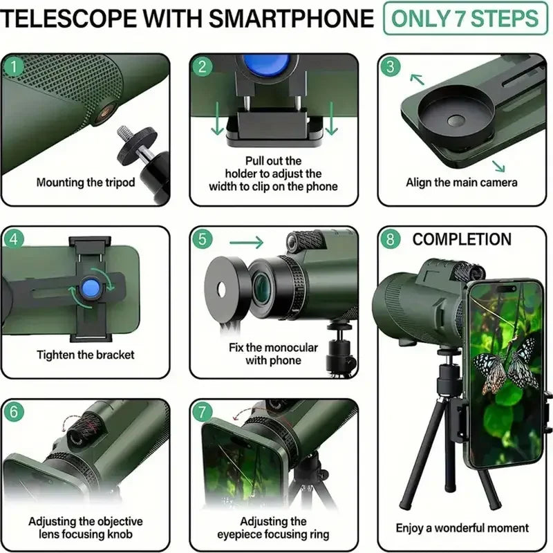 8X42 HD Monocular Telescope - High Precision For Hunting