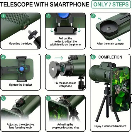 8X42 HD Monocular Telescope - High Precision For Hunting