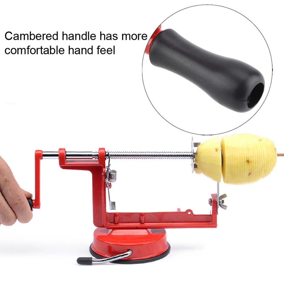 Stainless Hand Crank Spiral Potato Cutter &ndash; Suction Base