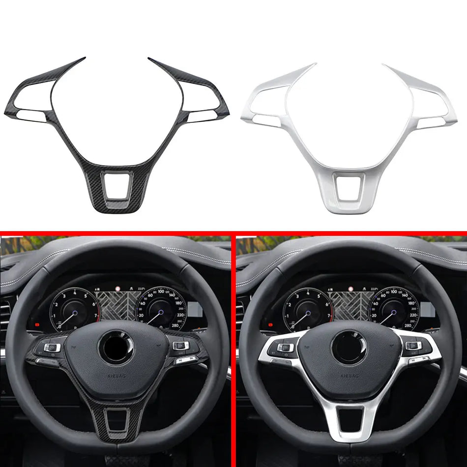 Tampa do Painel do Volante Volkswagen Amarok em ABS Prateado ou Fibra de Carbono