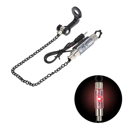 Iron Fishing Bite Alarm Chain Swinger &ndash; LED Indicator red