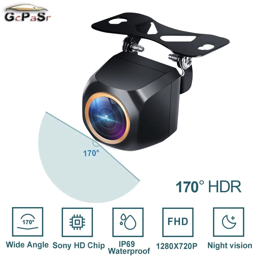 GcPaSr 1080P Car Rear View Camera with 200&deg; Fisheye Golden Lens &amp; Night Vision SONY170 degree