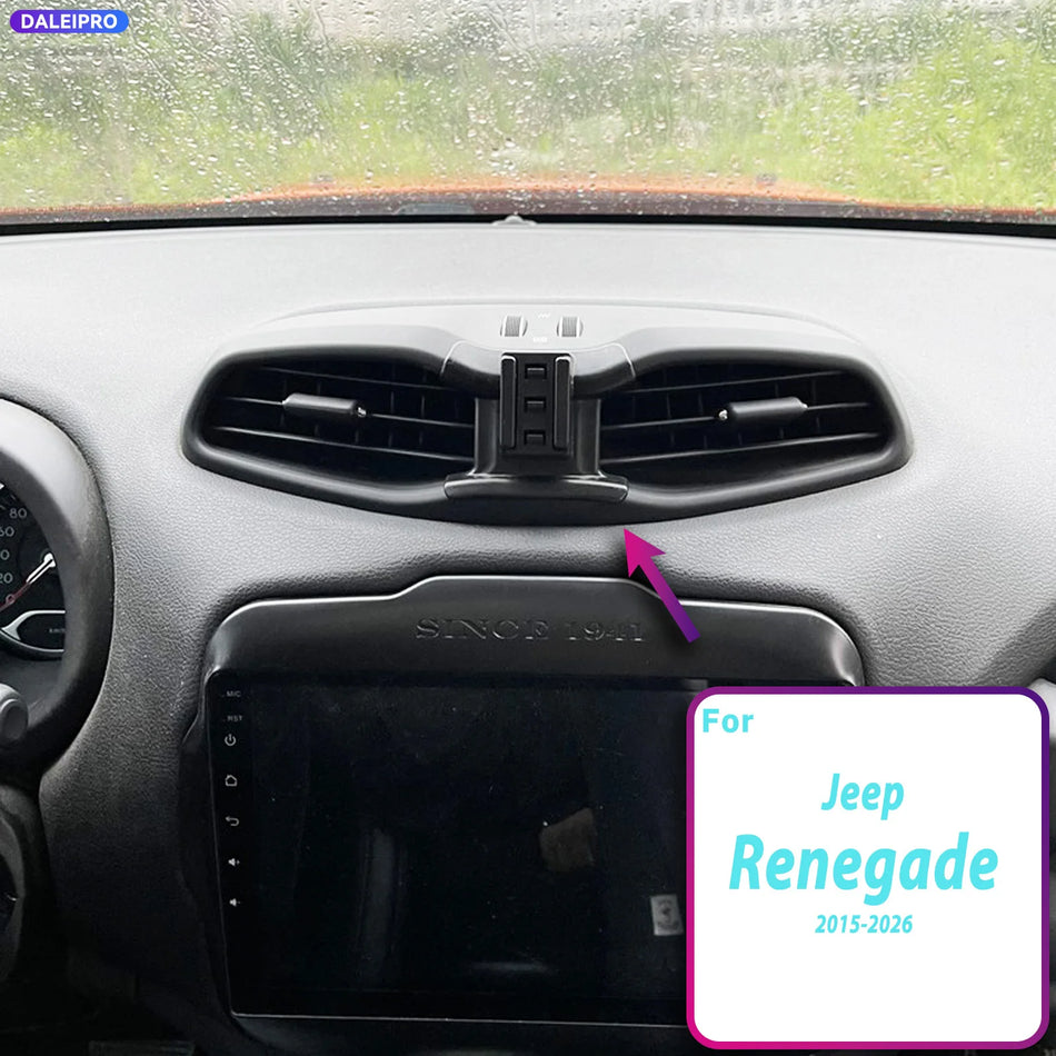 Car Phone Mount Base With ABS and 66W Charging For Jeep Renegade 2015-2026